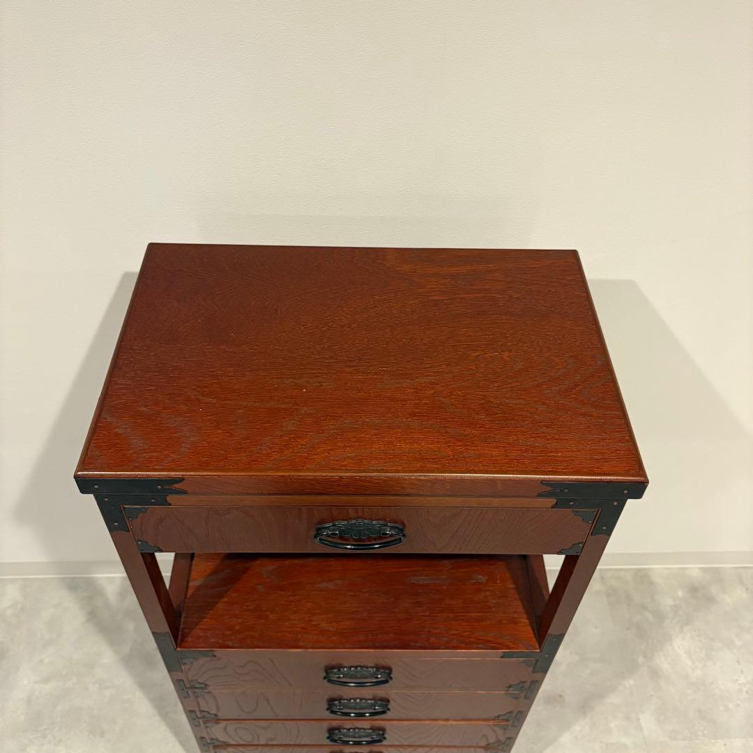 福島民芸　民芸家具　電話台　6段チェスト