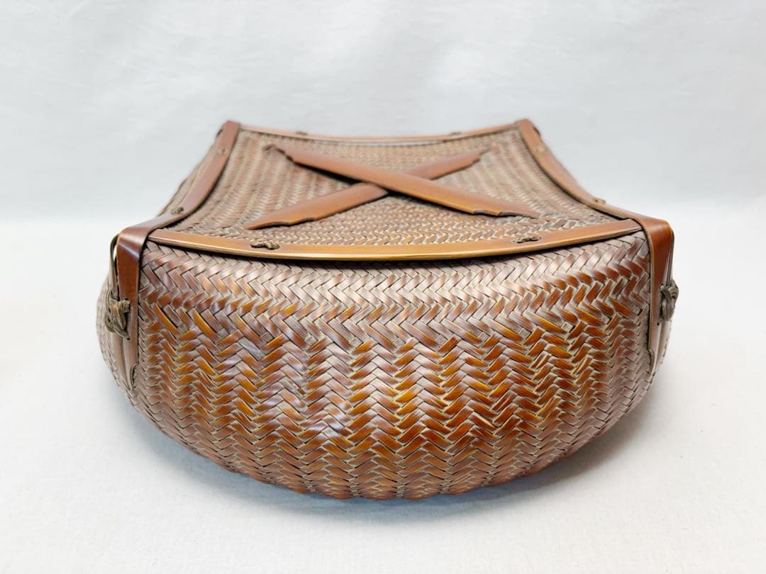 未使用 茶道具 唐物写 炭斗 炭入 炉・風炉兼用 炭取 竹編 炭道具 炭点前