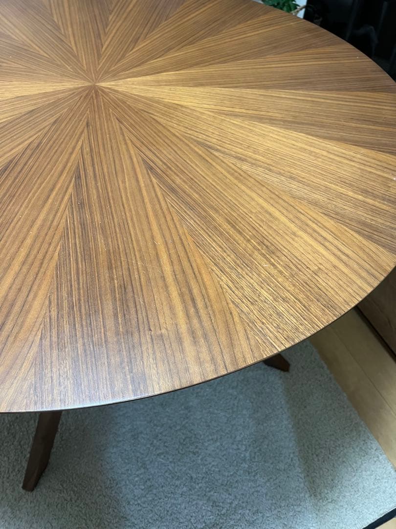 【Aruyon】木製ダイニングテーブル 円形 110cm