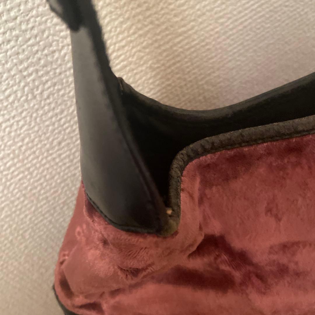 レア 希少 GUCCI グッチ ジャッキーバッグ バッグ ピンク ベロア レザー