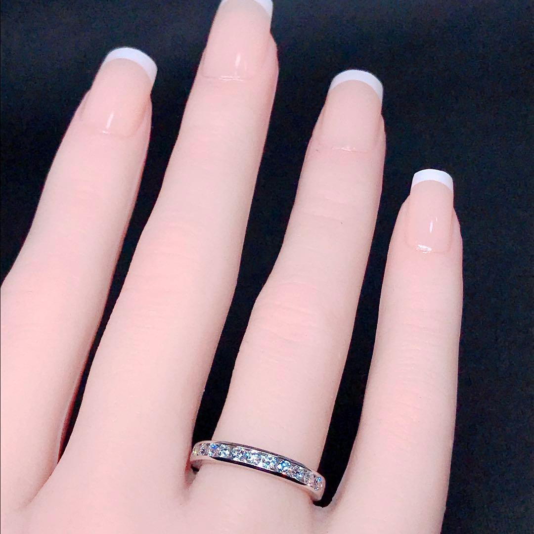 ティファニー チャネル ハーフエタニティ ダイヤモンドリング PT950 10号