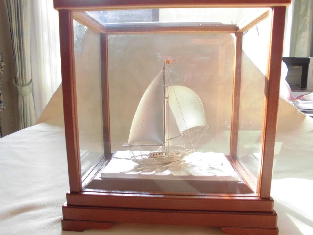 値下1000円【 銀製ヨット7号の置物 】銀製工芸品 TAKEHIKO（武比古）