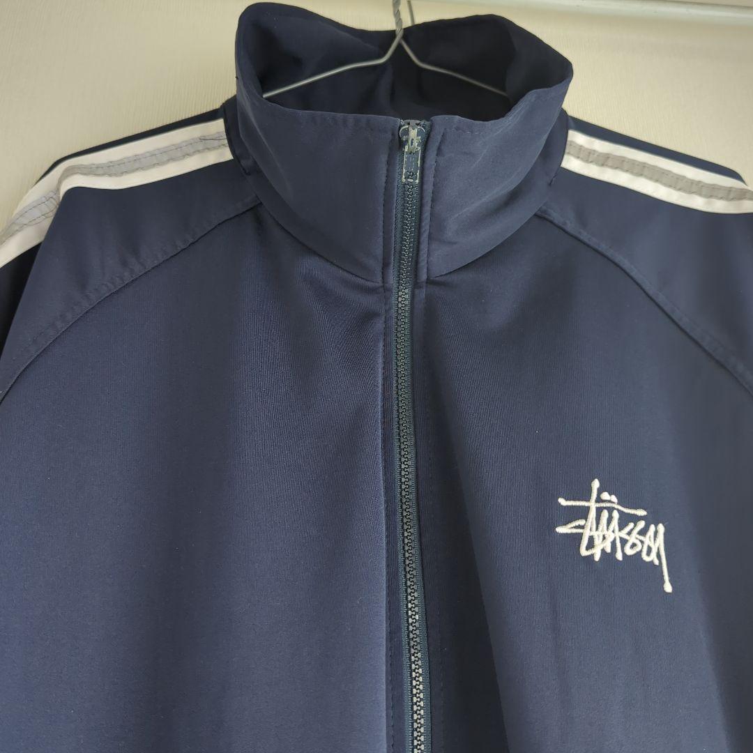 STUSSY ジャ―ジ　半袖　美品　ネイビー　ＵＳＡ製　Lサイズ