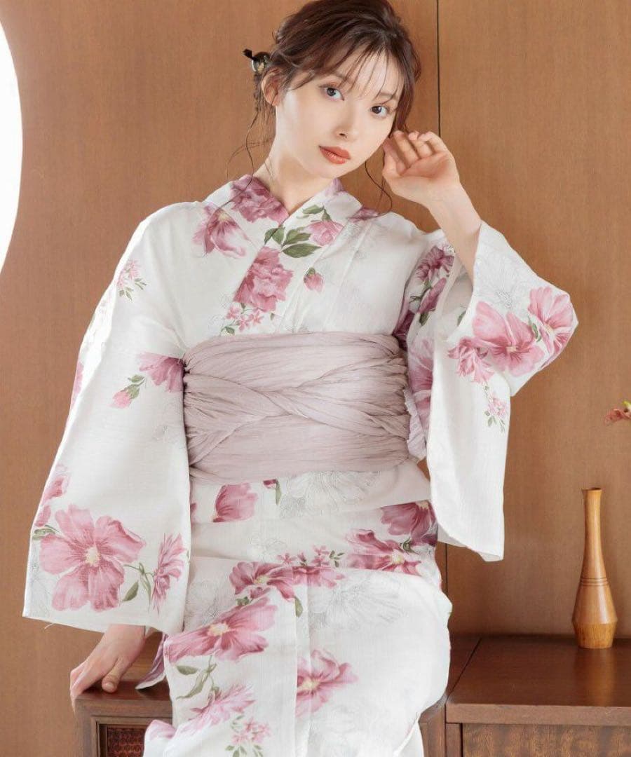 DITA浴衣 朱風の花重ね 3点セット