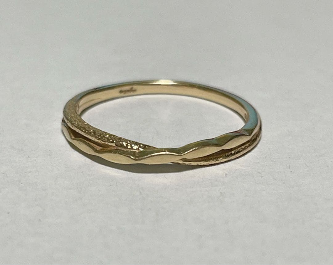 ⭐︎ゲリラセール⭐︎agate K10 2連クロスリング　11号