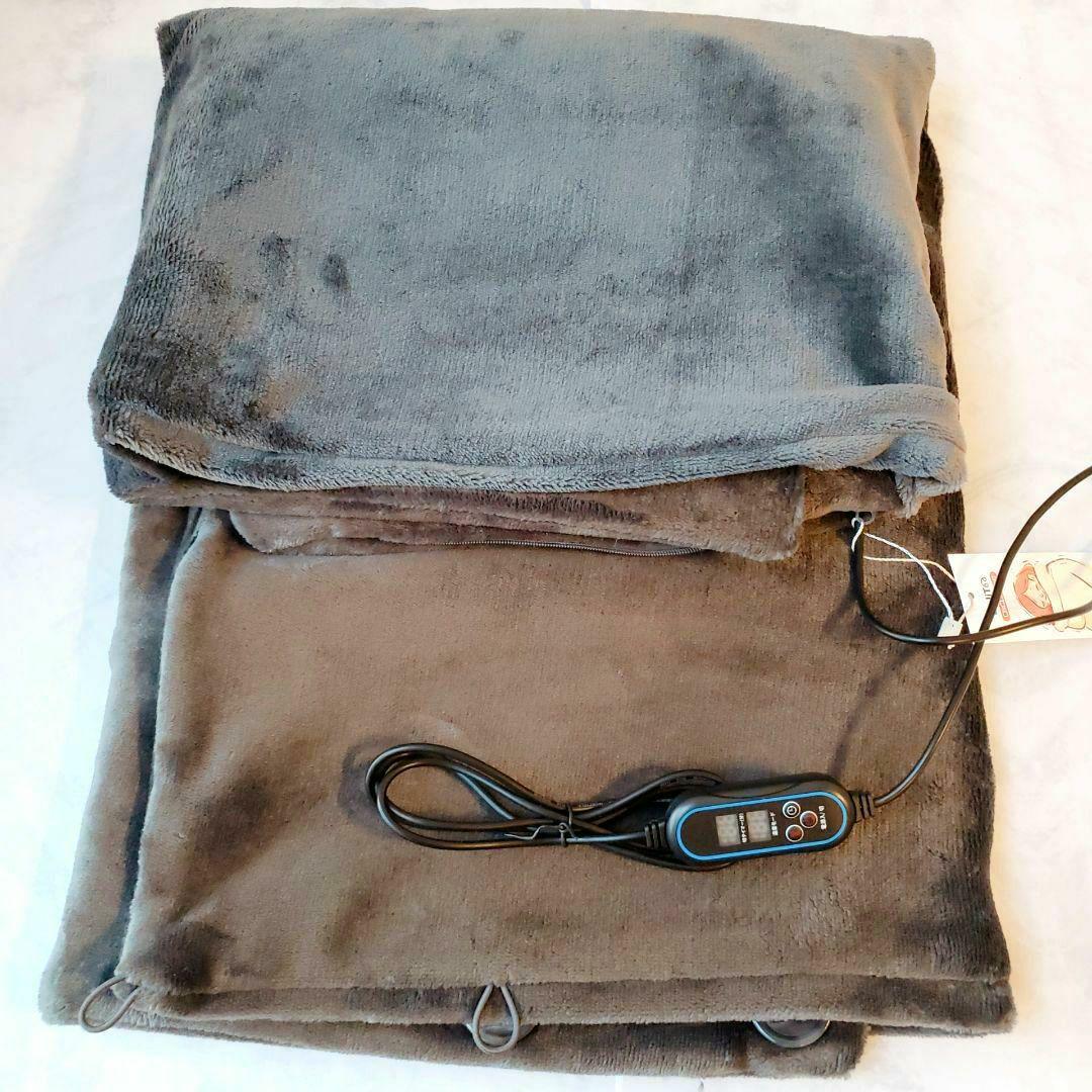 ✨大人気✨　電気毛布　USB　膝かけ　膝掛け　大判　ブランケット　グレー　真冬