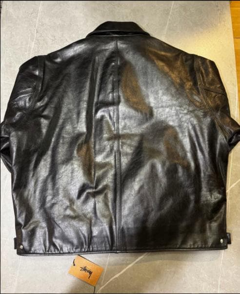 完売品 STUSSY GARAGE JACKET LEATHER BLACK L