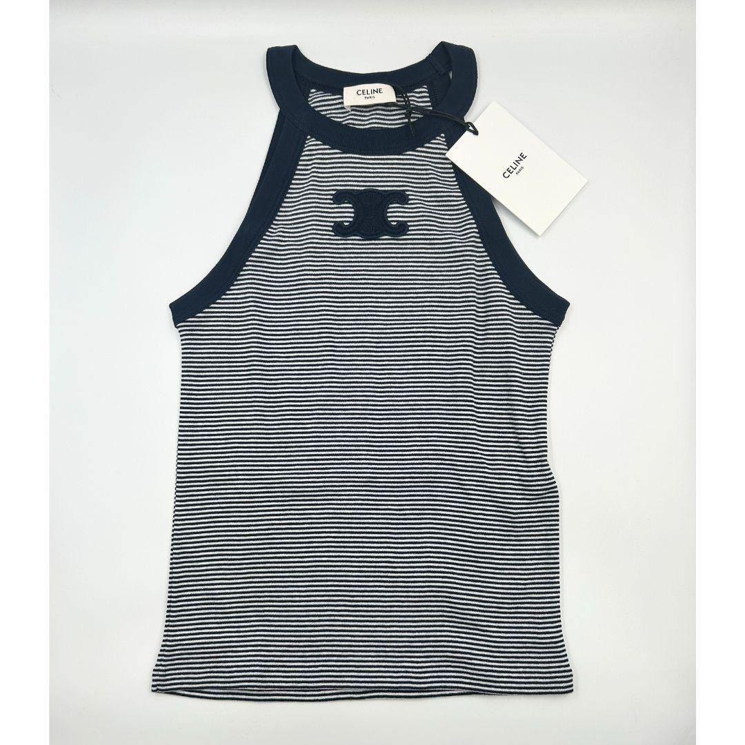新品XS【セリーヌ】CELINEトリオンフ ストライプ タンクトップ