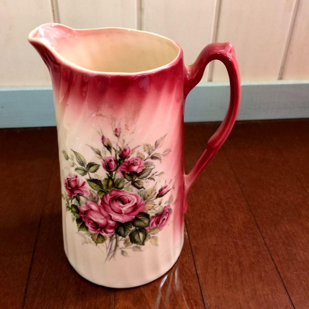 ★英国製　大きい洗面器とピッチャーの５点セット