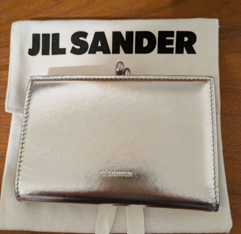 JIL SANDER ジルサンダー シルバー 二つ折り財布 保存袋付き