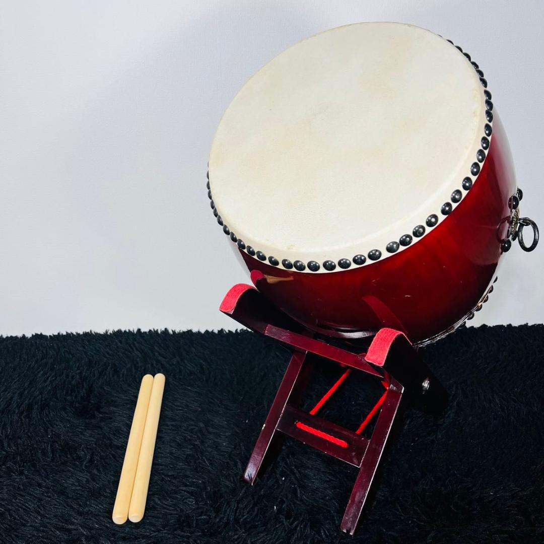 諏訪工芸 長胴太鼓 1.2尺 耳無 和太鼓 打楽器 太鼓 お祭り 宮太鼓 台座付