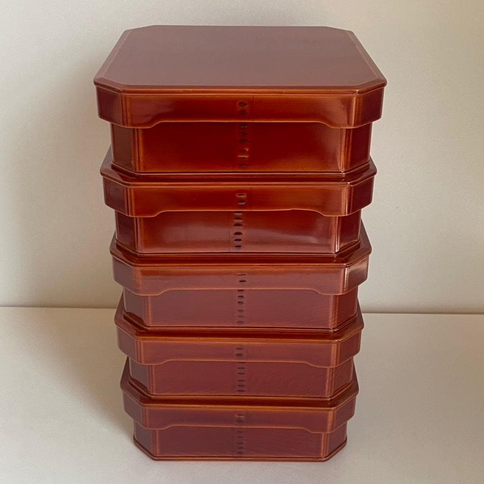 木製漆器 飛騨 春慶塗 大徳寺 縁高 五客 30