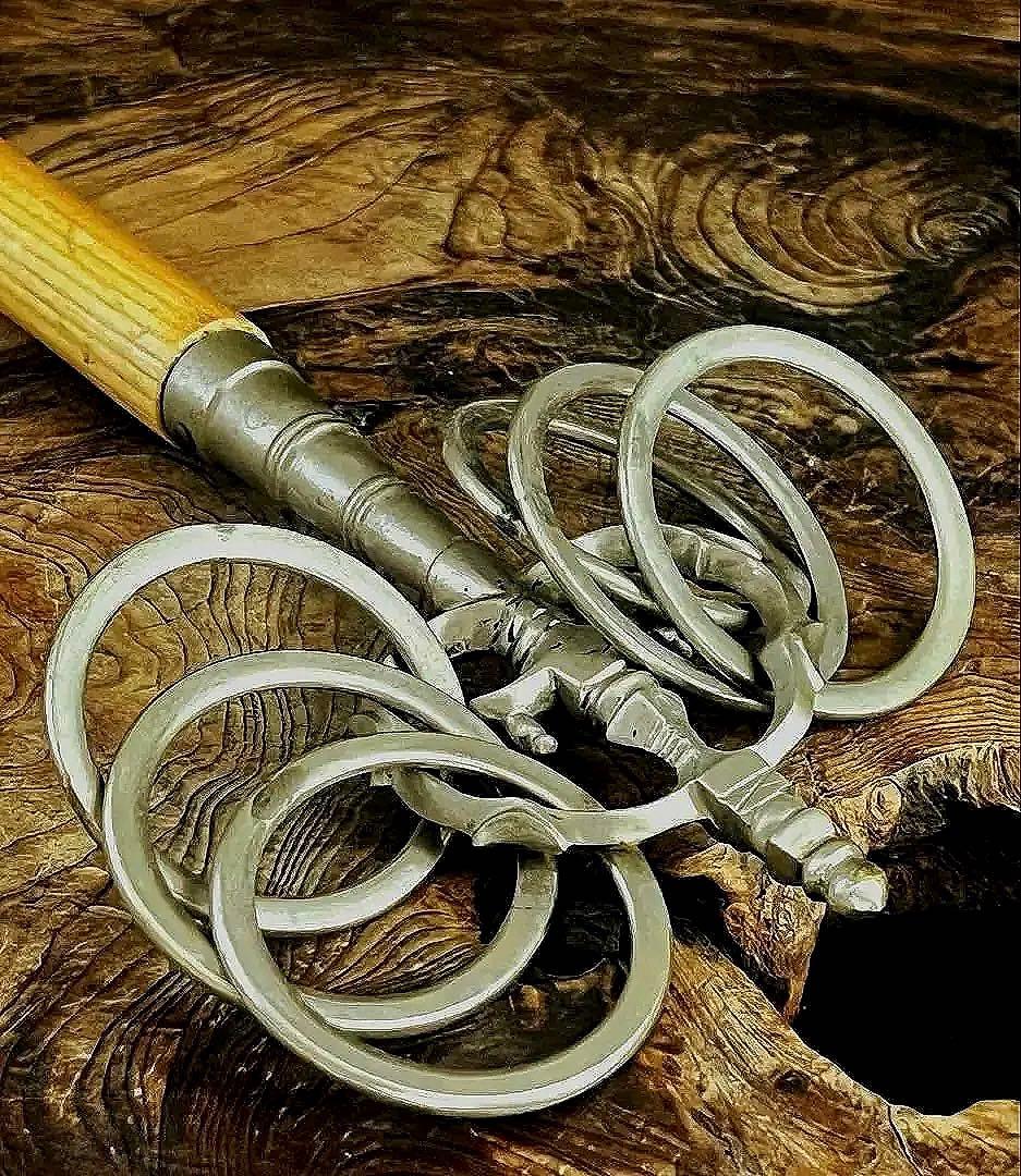 仏教美術 時代 密教法具 真鍮 六環 錫杖