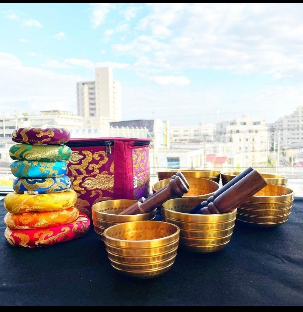 7メタル シンギングボウル 瞑想 チャクラヒーリング 7つセット ネパール