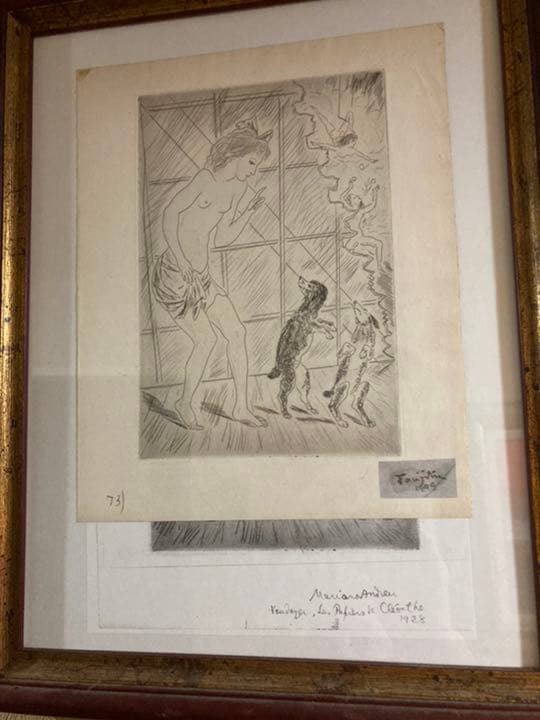 コケティシュな銅板画、フジタの作品