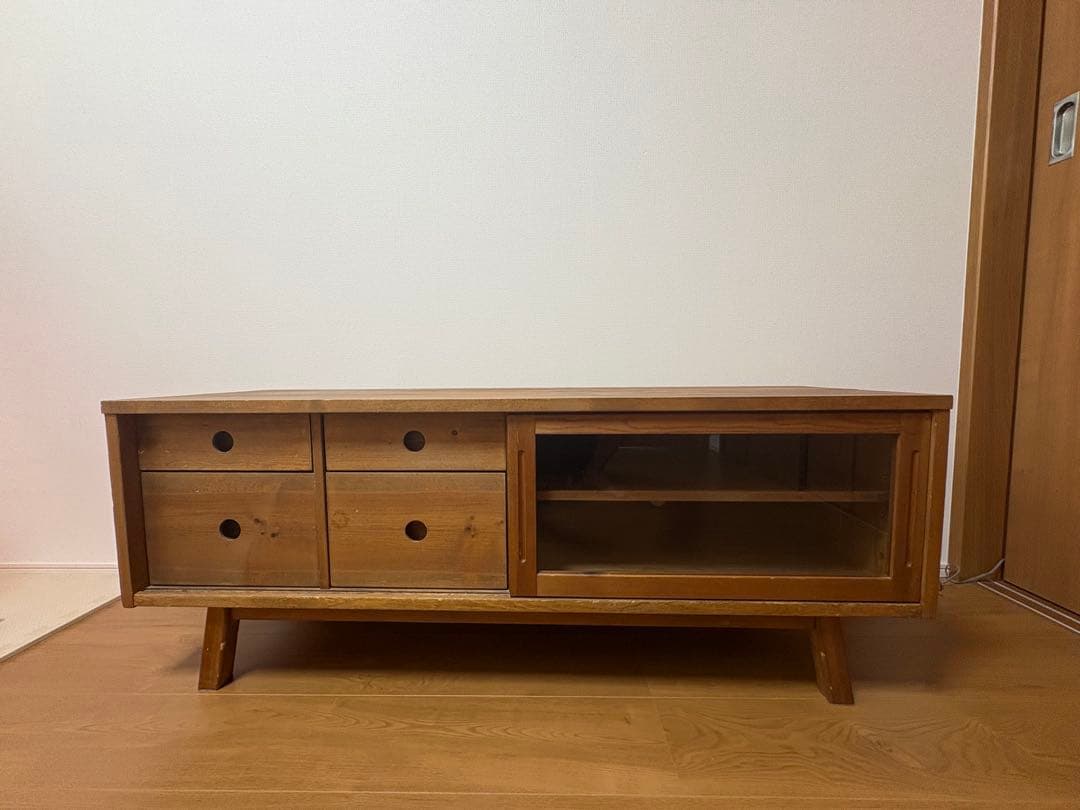 無垢材　ナチュラルウッドテレビ台　テレビボード　ブラウン　120cm