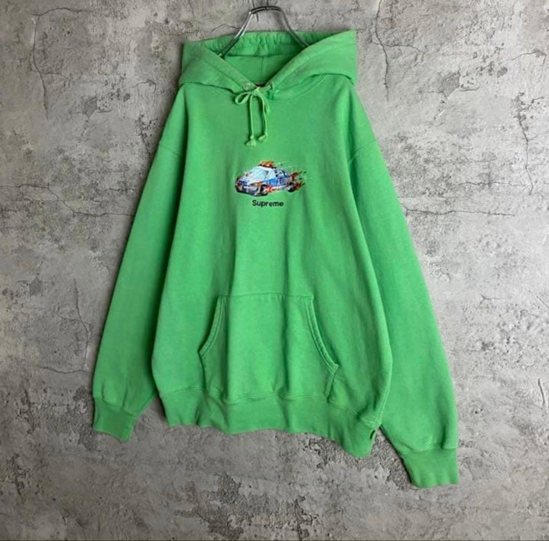 シュプリーム☆ファイヤー刺繍ロゴパーカー 人気デザイン 肉厚 L