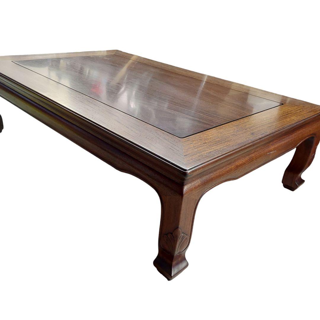 中森喜三郎作 座卓 花梨 天然木 座敷机 ローテーブル 作家物 伝統工芸 漆塗り