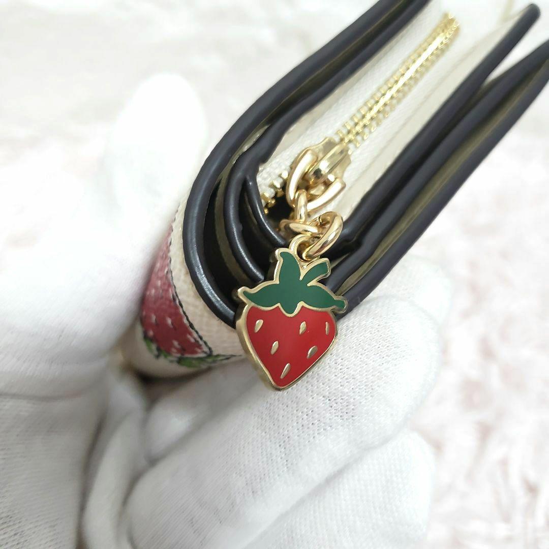 コーチ COACH ストロベリー ミニ折り財布 財布 いちご 極美品