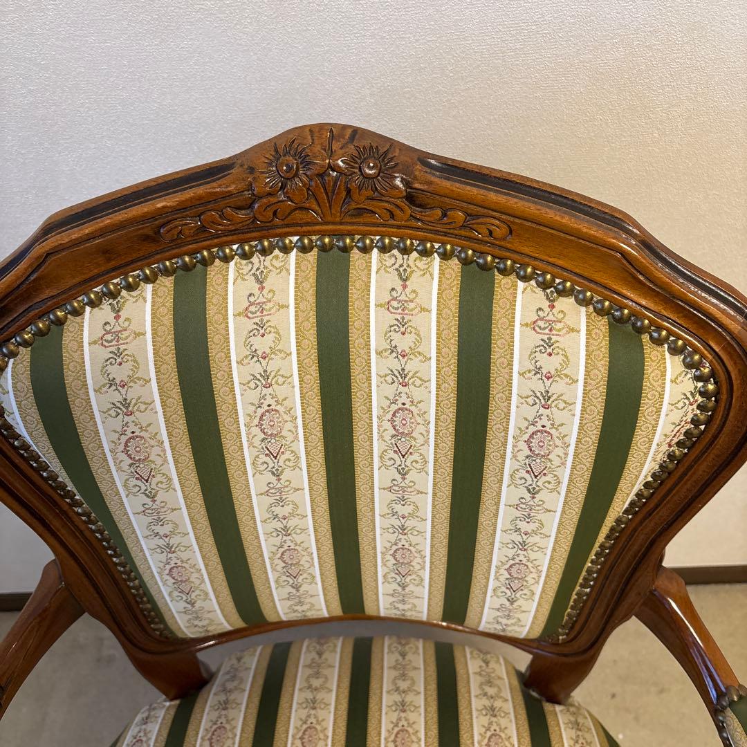 アンティーク 調/ロココ調/クラシック/猫脚アームチェアロココ調肘掛けチェア