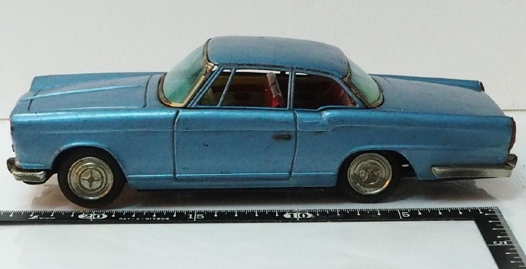 旭玩具【プリンス スカイライン スポーツ 青】当時物ブリキ製ミニカー TIN箱無