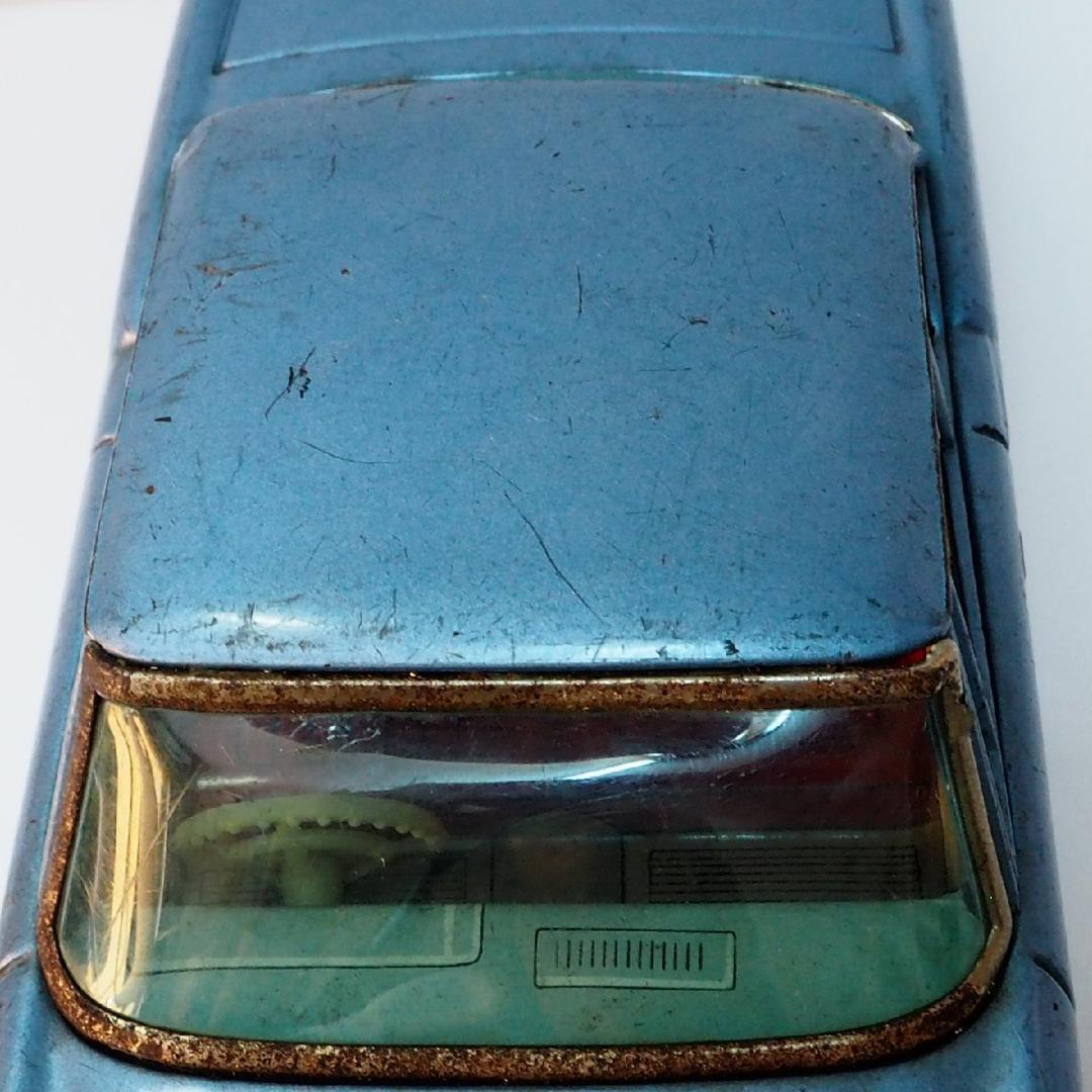 旭玩具【プリンス スカイライン スポーツ 青】当時物ブリキ製ミニカー TIN箱無