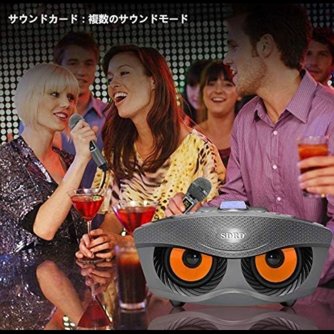 新品未使用 カラオケ 家庭用 スピーカー 第2世代 マイク 2本 USB 充電