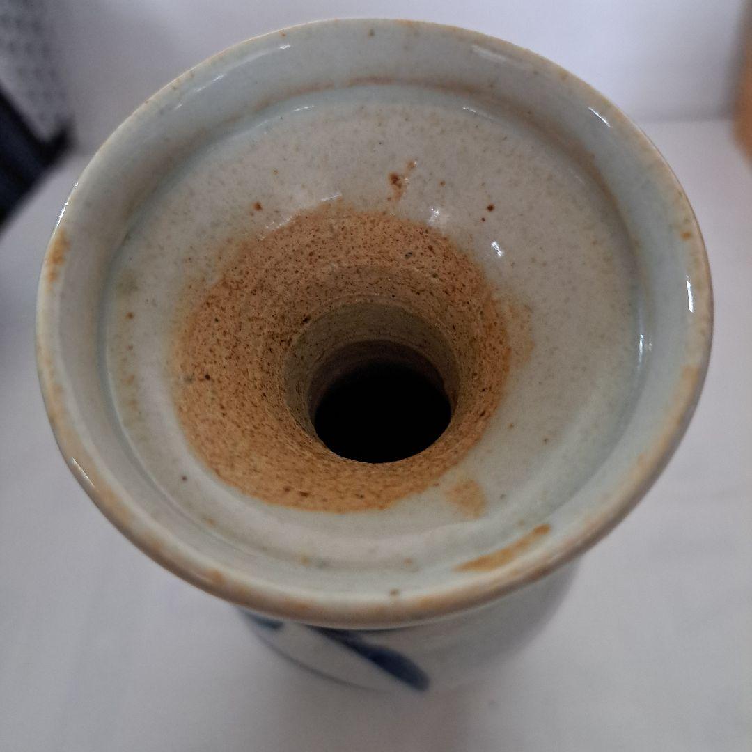 江戸初期　　呉須染付　　偏古瓶　伊万里染付　　あやめ図