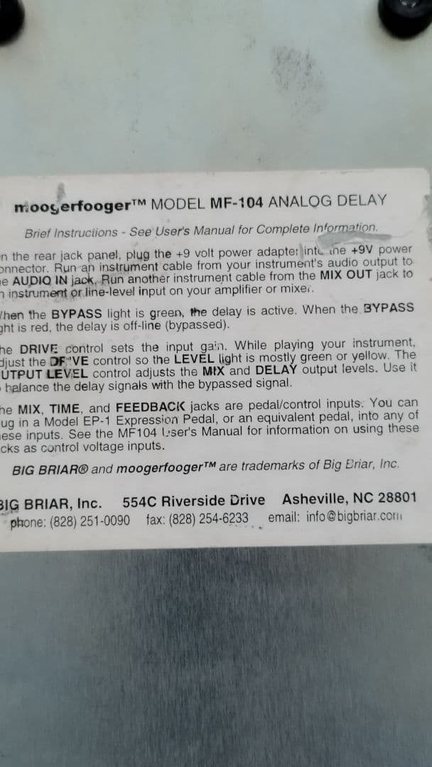 moogerfooger™ MF-104 ANALOG DELAY