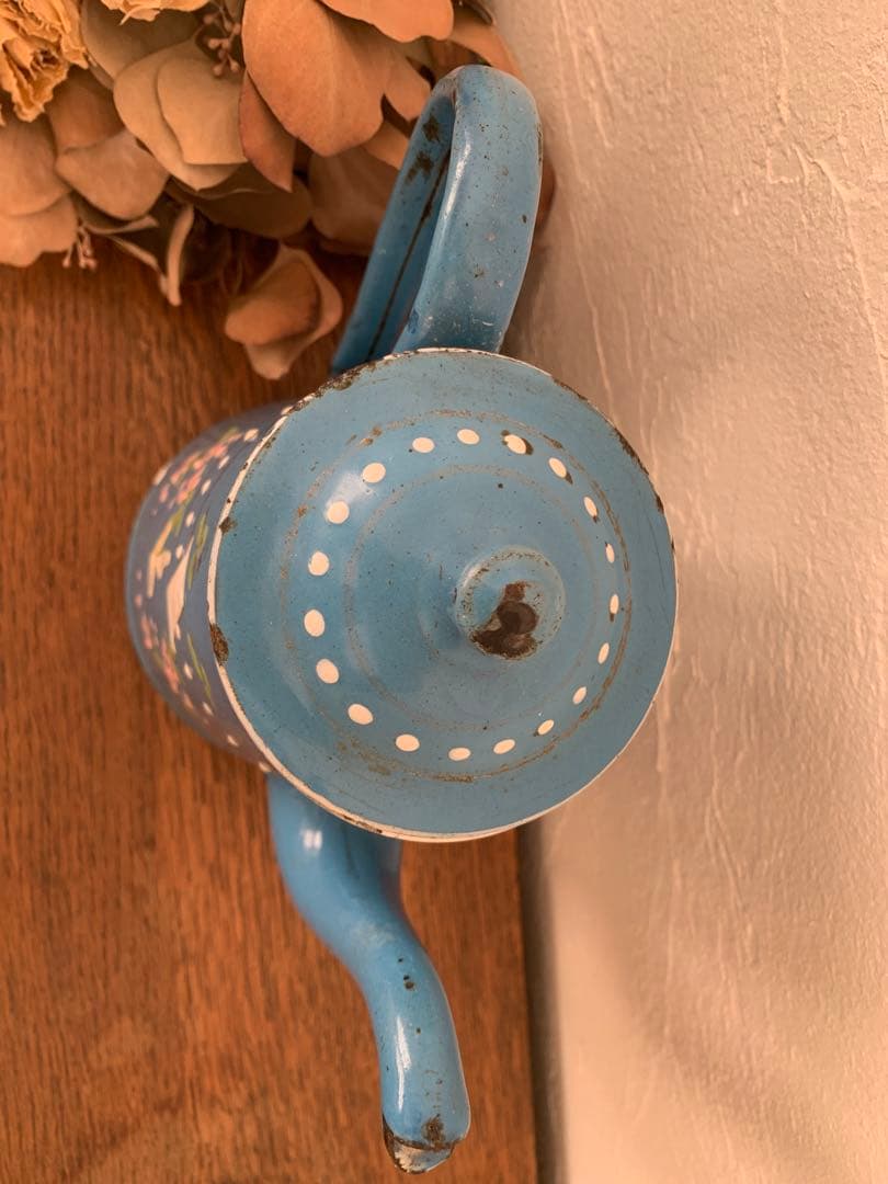 フランス　蚤の市　ピッチャー　ホーロー　ブロカント