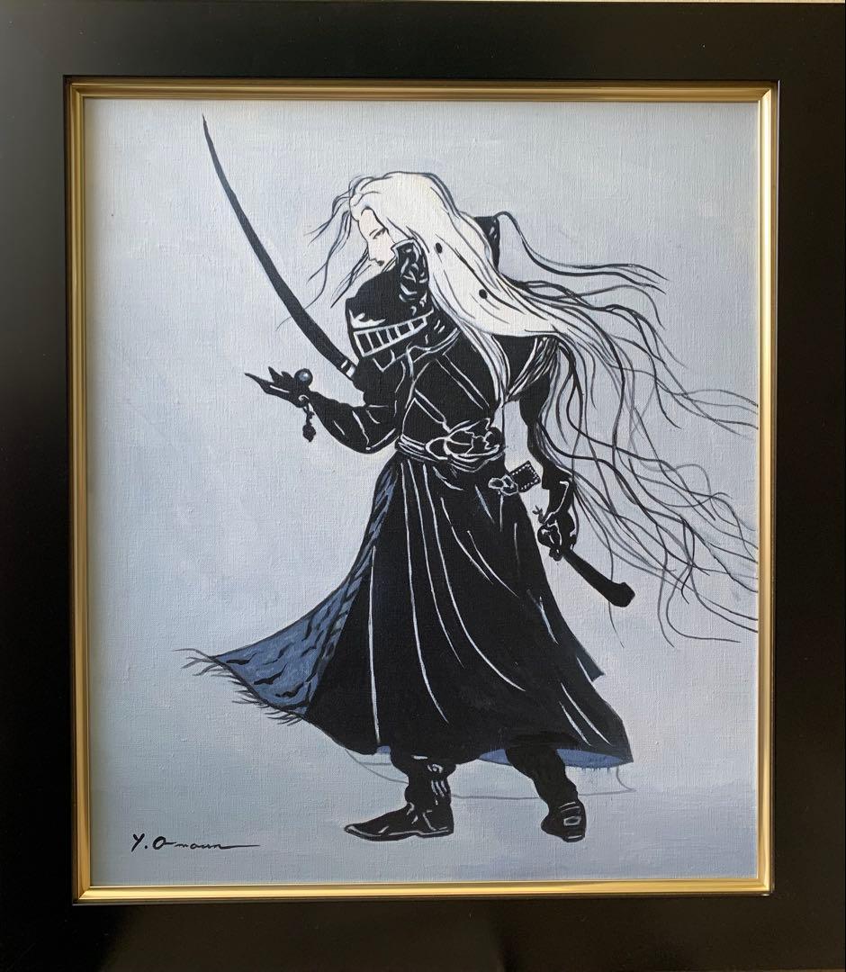 天野喜孝/剣士画/F10号/絵画/額縁/油彩画/肉筆/手書き