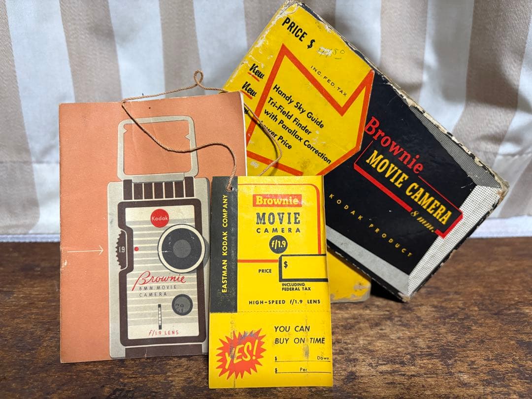 値下げコダック・ブラウニー8mmムービーカメラ希少な当時もの元箱 説明書等付