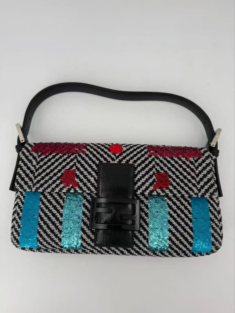 FENDI フェンディ マンマバケット スパンコール 刺繍 バッグ