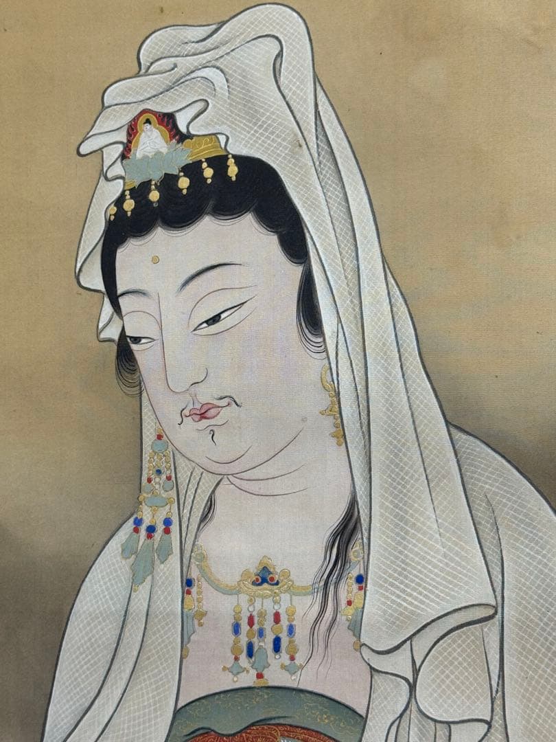 華山銘　絹本　仏画　観音　日本画　古画