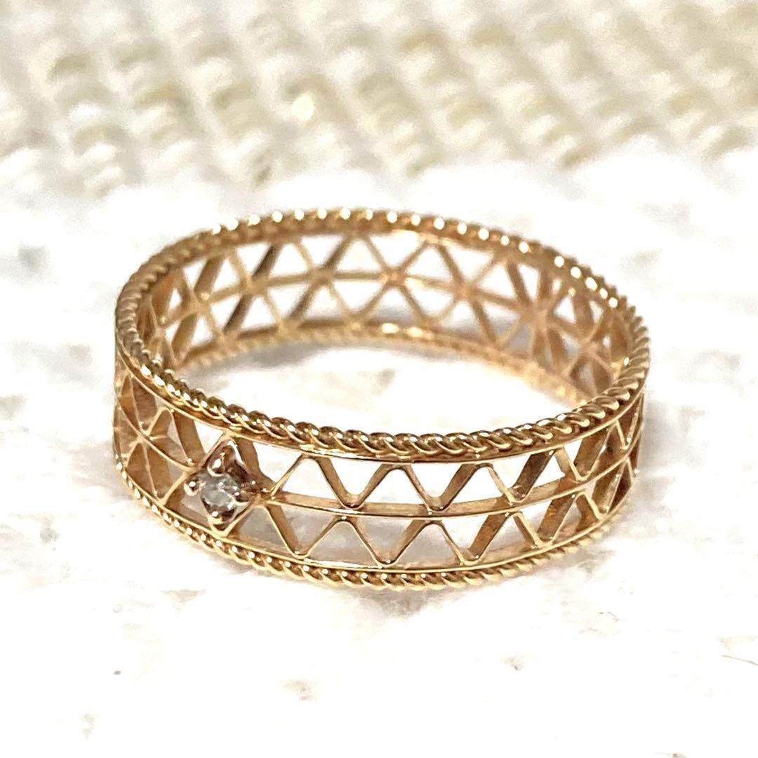 K*E様 Enasoluna エナソルーナ 透かし メッシュK10 リング 10