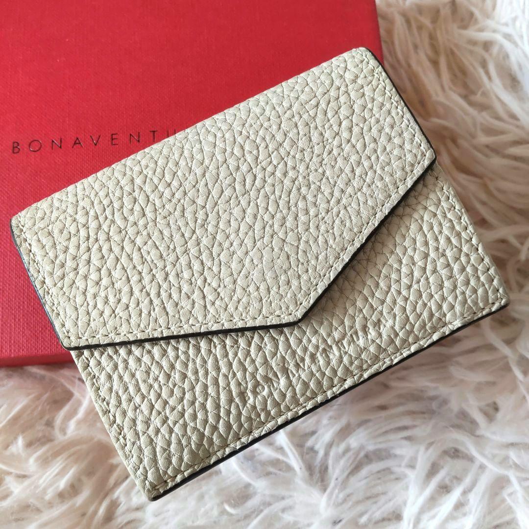 新品同様✨ボナベンチュラ 三つ折り財布 オフホワイト バイカラー