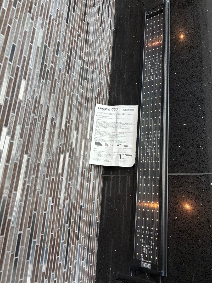 90㎝水槽　スリム水槽　オーダーメイド フード付　海水魚水槽　珊瑚　LEDセット