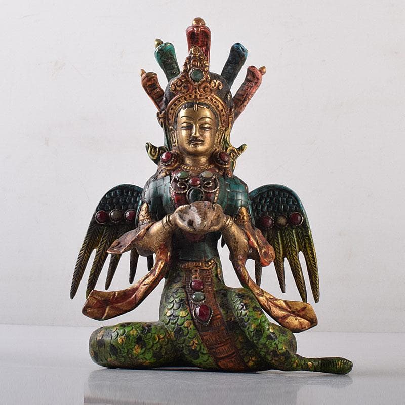 仏教美術　古銅鍍金彩色　彩繪描金嵌寶石　チベット仏　仏像　置物　V　8118