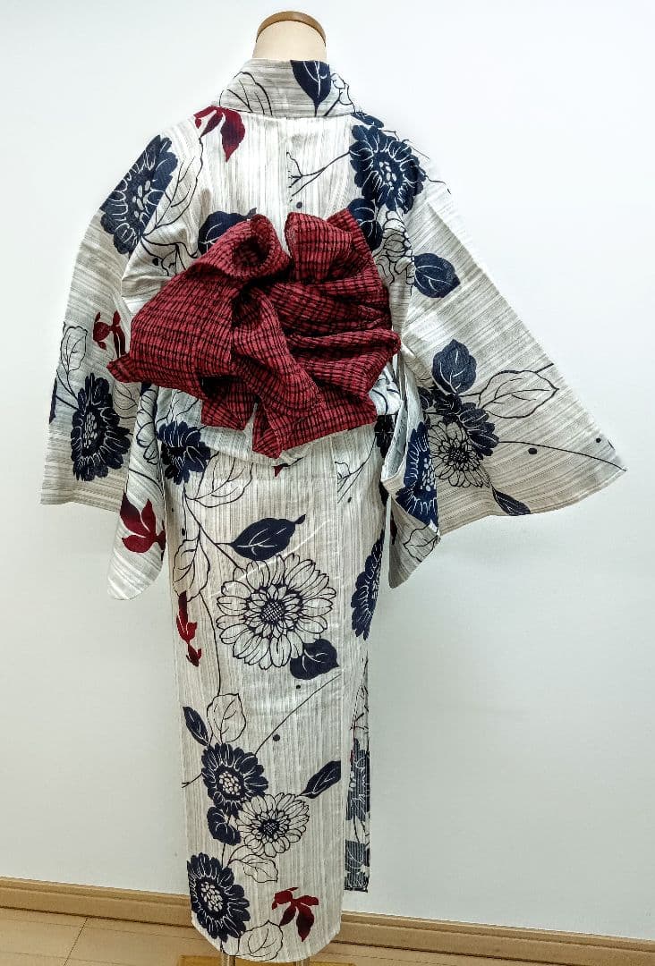 綿麻ゆかた　トールサイズ　裄70cm