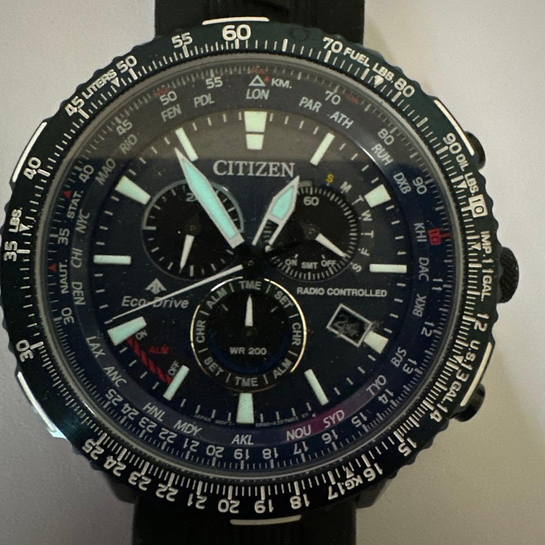 h*u様 CITIZEN Eco-Drive 電波時計 ブラックラバーベルト