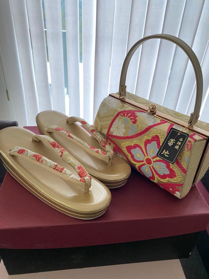 未使用 振袖用 草履バッグセット 西陣織 帯地 古典 成人式 結婚式 卒業式