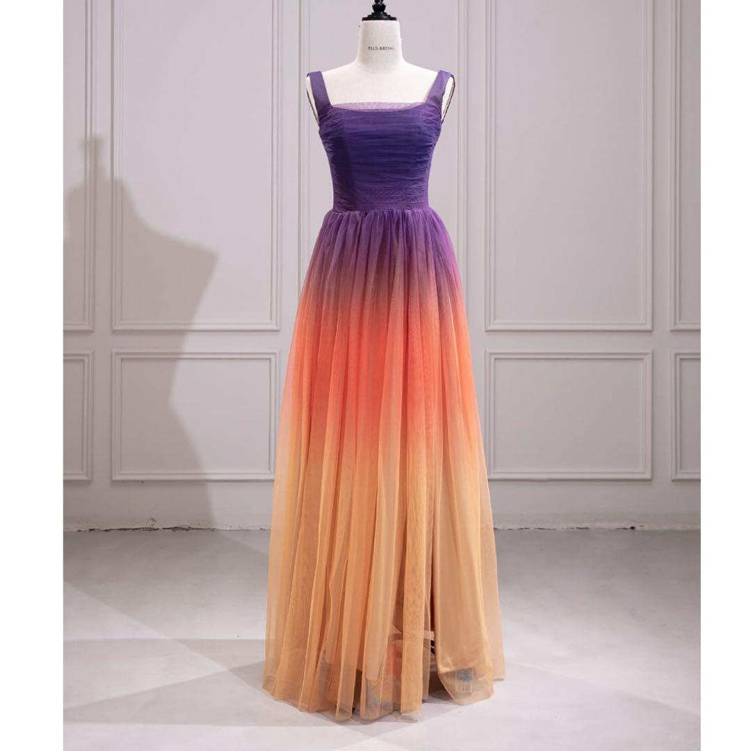 グラデーション　イブニングドレス　ミスコン　ドレス　コンテスト　ロング