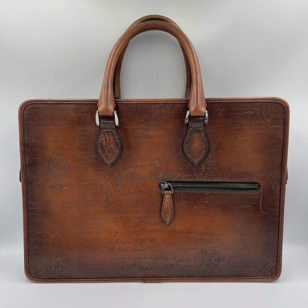 【ベルルッティ】 アンジュール カリグラフィ ブラウン★ビジネスバッグ