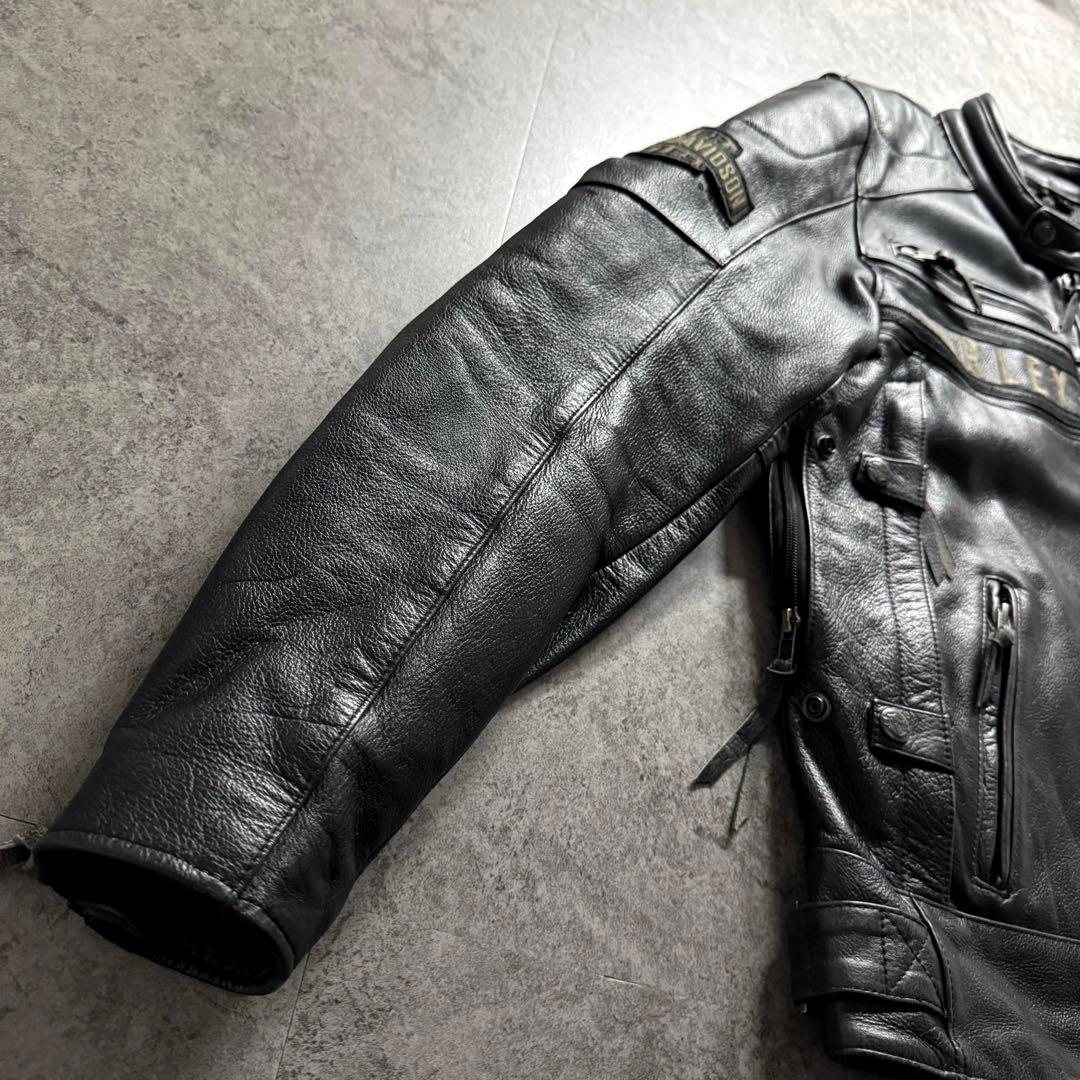 【希少品】harley-davidson L ライダースジャケット　牛革　黒