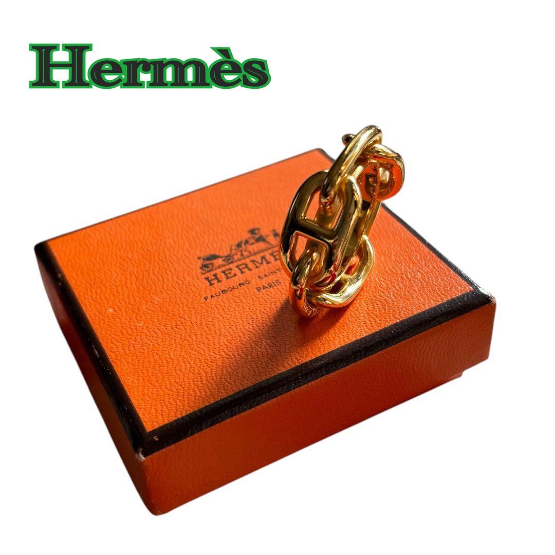 エルメス スカーフリング シェーヌダンクル ゴールド