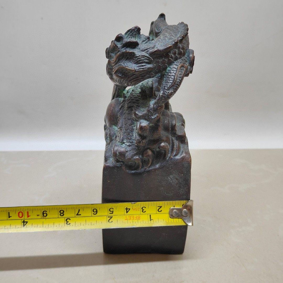 銅制 印章 竜行天下印 書道具 客間博古架 書卓 装飾品 工芸品 置物