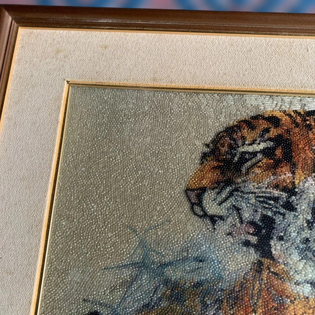 虎★ビンテージレトロ★ビーズデザイン★絵画。