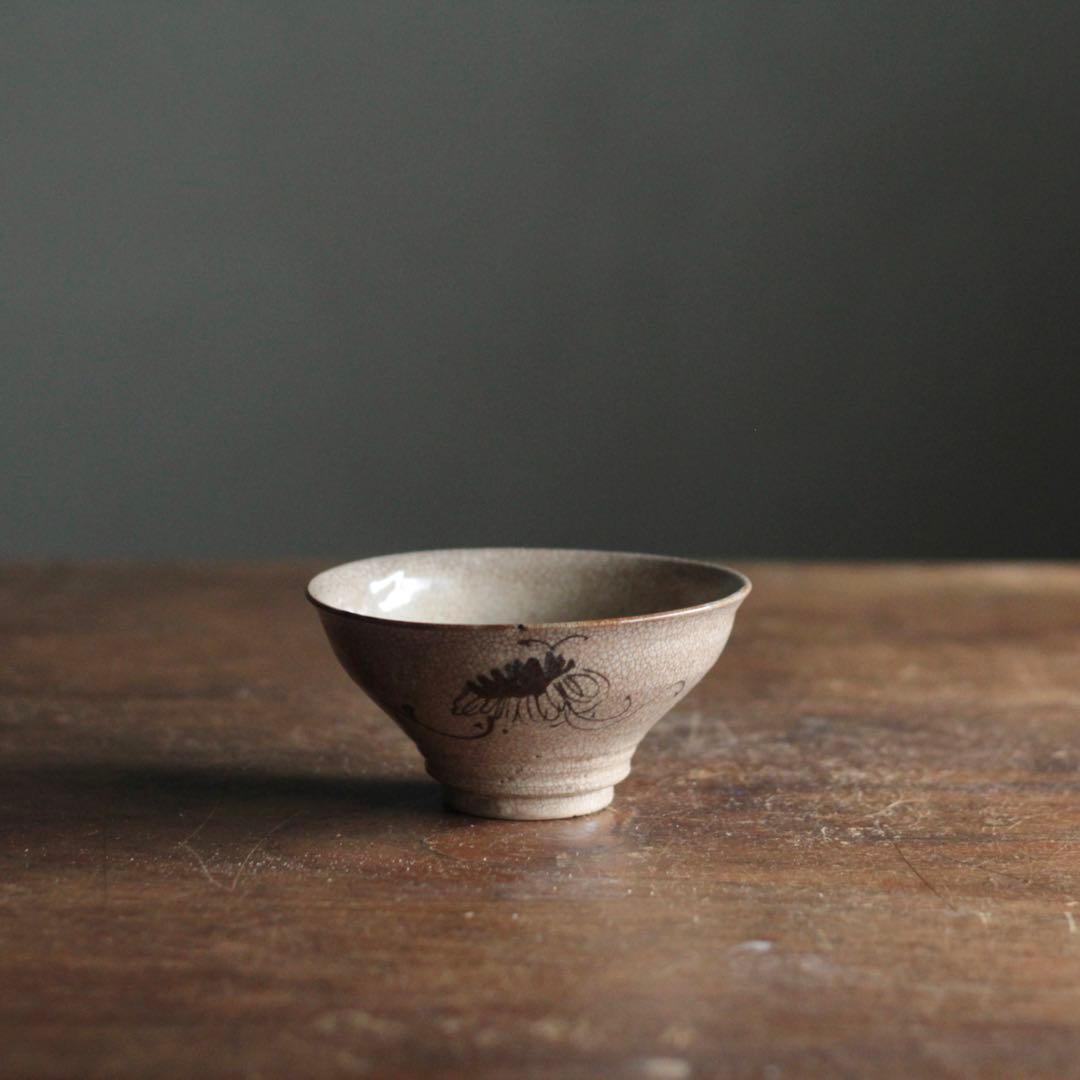 絵瀬戸 大盃 小碗 No.2 再興織部 古美術 古道具 アンティーク