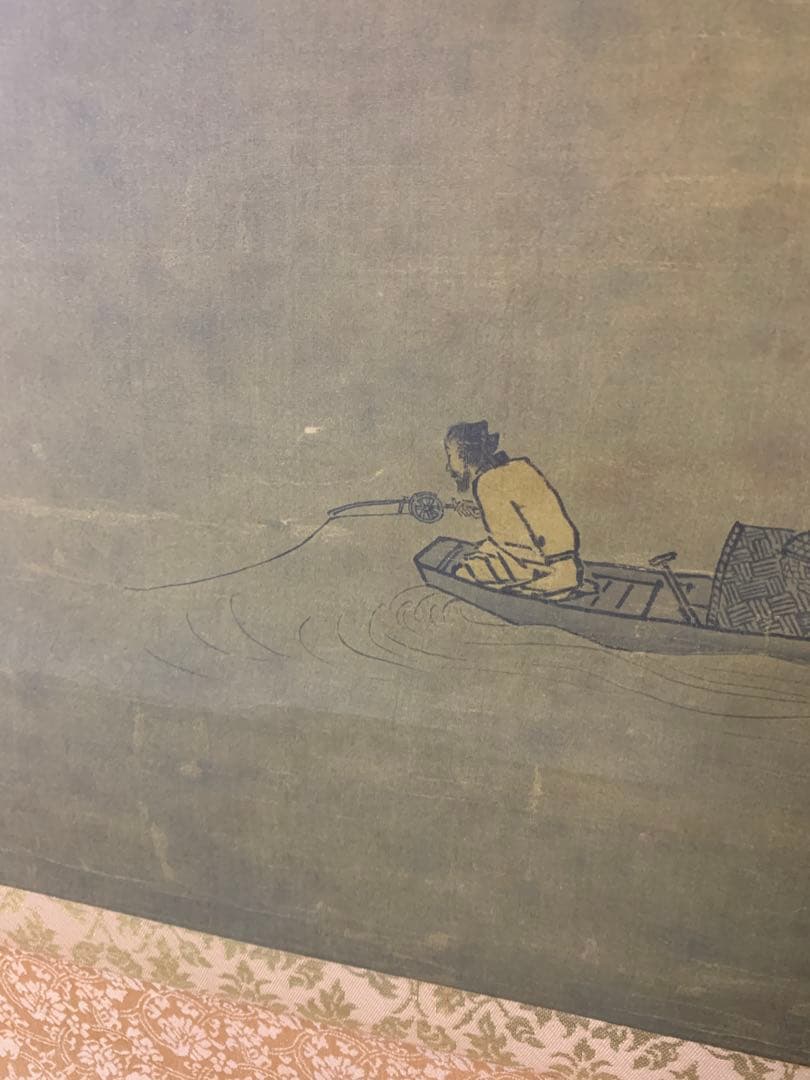 『7749』伝馬遠 寒江獨釣図 巧芸複製品 南宋 四大家 掛軸