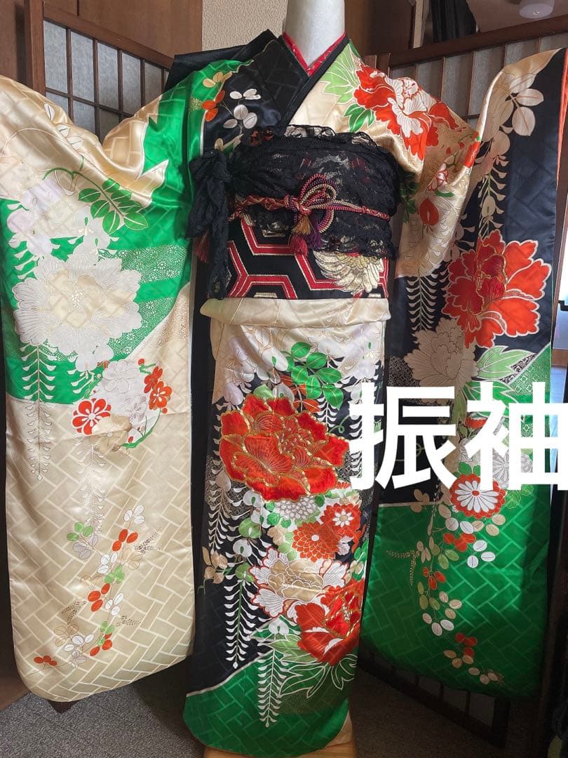 振袖古典柄6点セット大柄花紋様